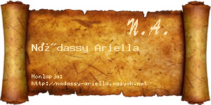 Nádassy Ariella névjegykártya